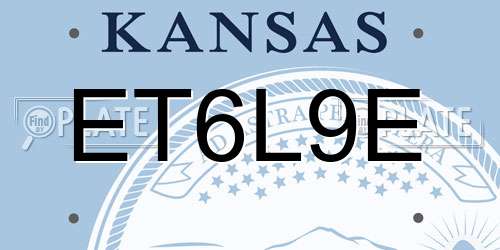 ET6L9E Kansas License Plate