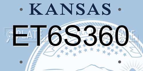 ET6S360 Kansas License Plate