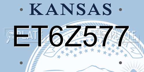 ET6Z577 Kansas License Plate