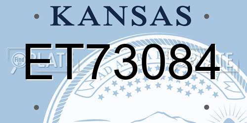 ET73084 Kansas License Plate