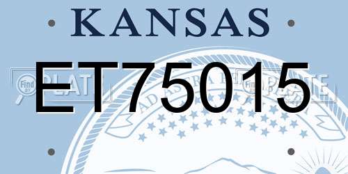 ET75015 Kansas License Plate