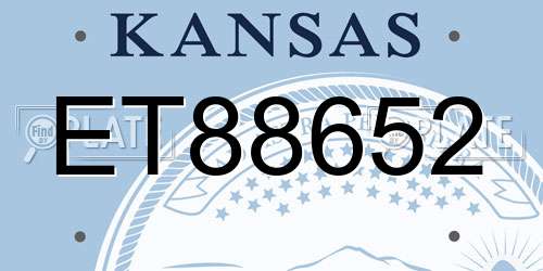 ET88652 Kansas License Plate