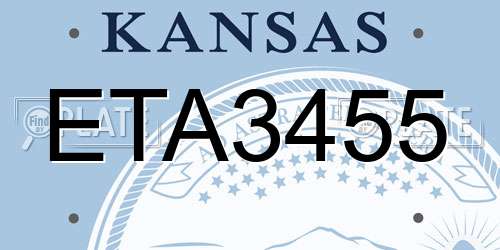 ETA3455 Kansas License Plate