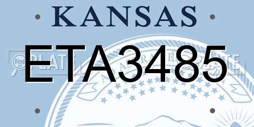 ETA3485 Kansas License Plate
