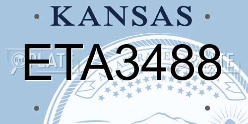 ETA3488 Kansas License Plate
