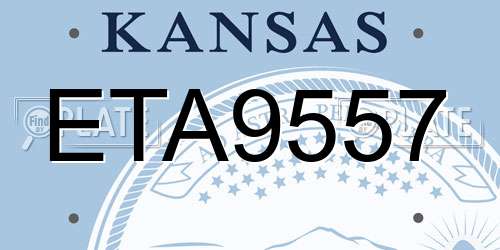 ETA9557 Kansas License Plate