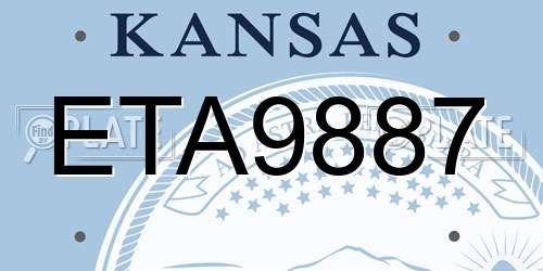 ETA9887 Kansas License Plate