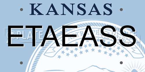 ETAEASS Kansas License Plate