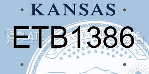 ETB1386 Kansas License Plate