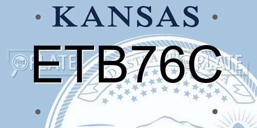 ETB76C Kansas License Plate