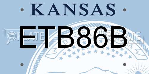 ETB86B Kansas License Plate