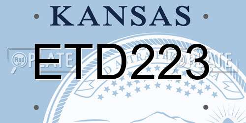 ETD223 Kansas License Plate