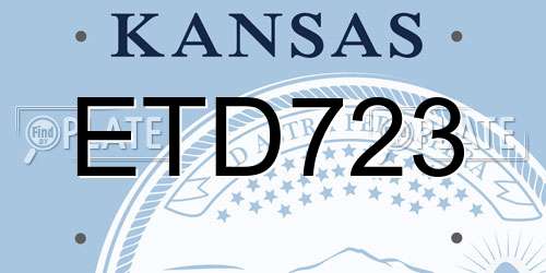 ETD723 Kansas License Plate