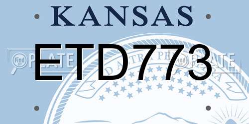 ETD773 Kansas License Plate
