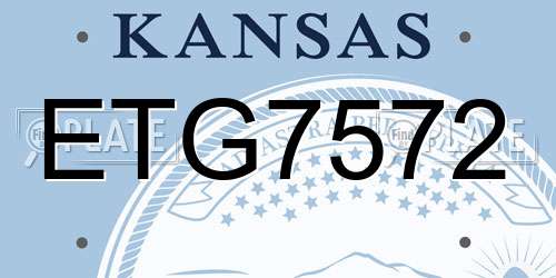 ETG7572 Kansas License Plate