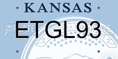 ETGL93 Kansas License Plate