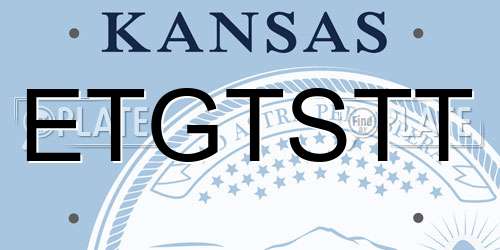 ETGTSTT Kansas License Plate