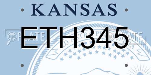 ETH345 Kansas License Plate