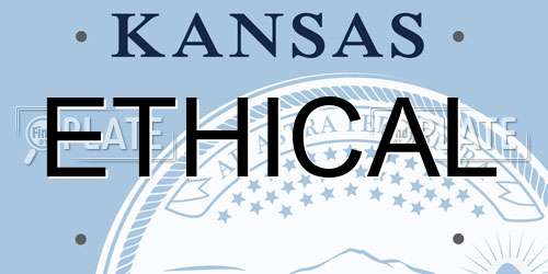 ETHICAL Kansas License Plate