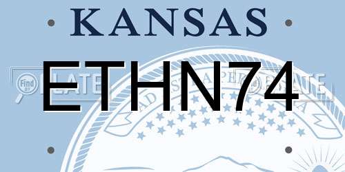 ETHN74 Kansas License Plate