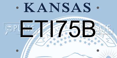 ETI75B Kansas License Plate
