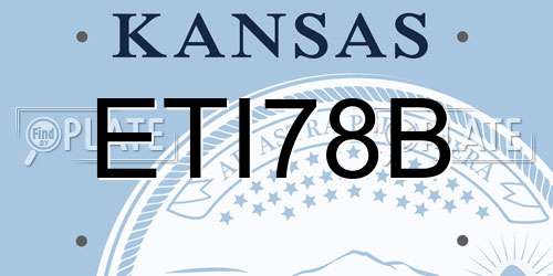 ETI78B Kansas License Plate