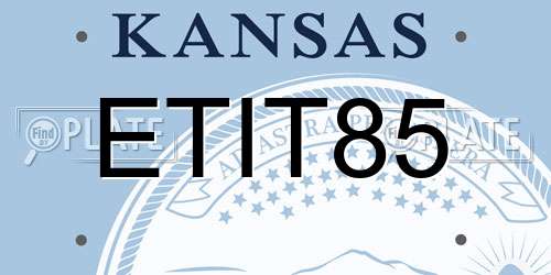ETIT85 Kansas License Plate
