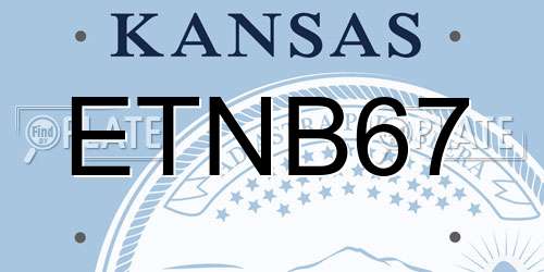 ETNB67 Kansas License Plate