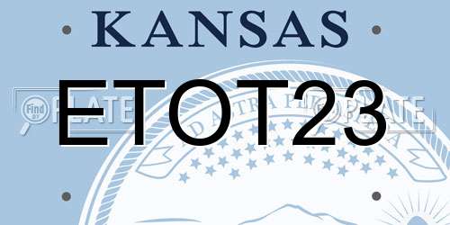 ETOT23 Kansas License Plate