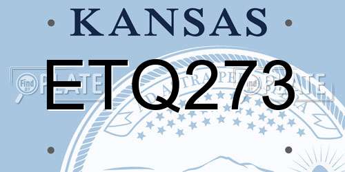 ETQ273 Kansas License Plate