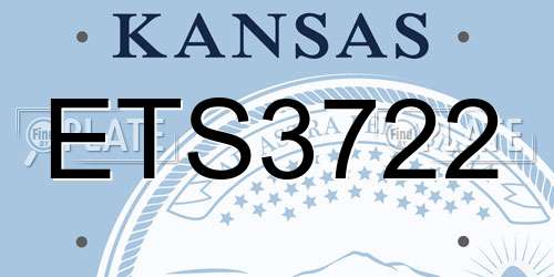 ETS3722 Kansas License Plate