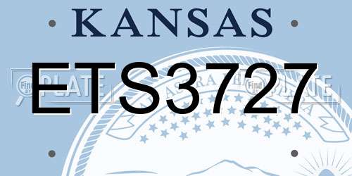 ETS3727 Kansas License Plate