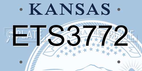 ETS3772 Kansas License Plate
