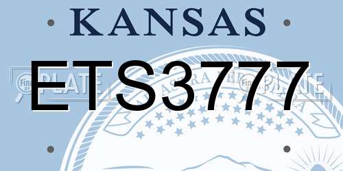 ETS3777 Kansas License Plate