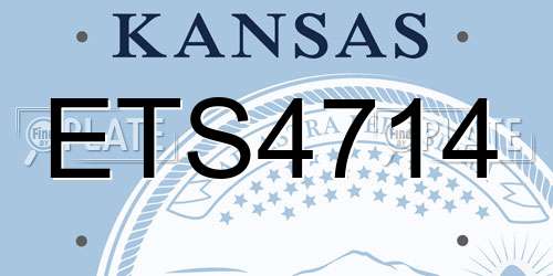 ETS4714 Kansas License Plate