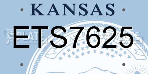 ETS7625 Kansas License Plate