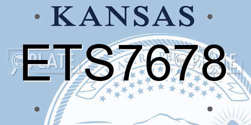ETS7678 Kansas License Plate