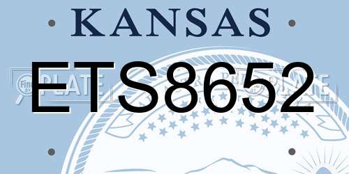 ETS8652 Kansas License Plate