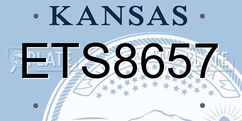 ETS8657 Kansas License Plate