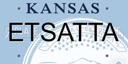 ETSATTA Kansas License Plate
