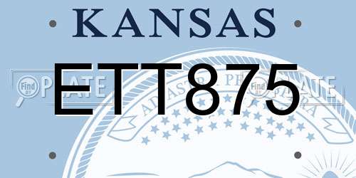 ETT875 Kansas License Plate