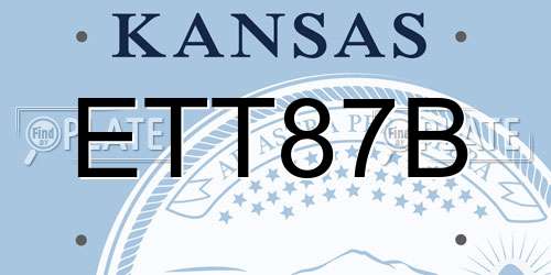 ETT87B Kansas License Plate