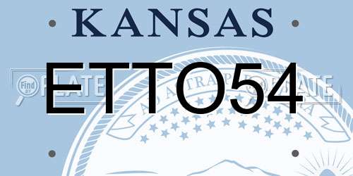 ETTO54 Kansas License Plate