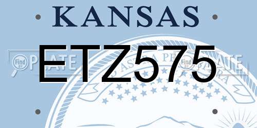 ETZ575 Kansas License Plate