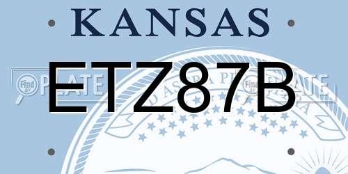 ETZ87B Kansas License Plate