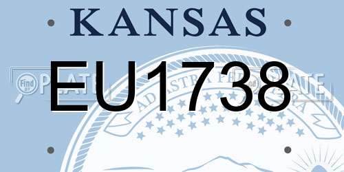EU1738 Kansas License Plate