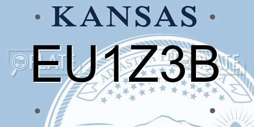 EU1Z3B Kansas License Plate