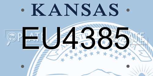 EU4385 Kansas License Plate