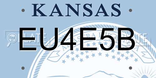EU4E5B Kansas License Plate