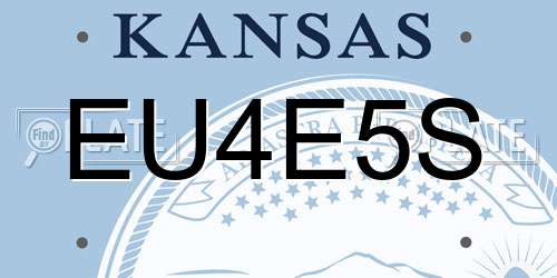 EU4E5S Kansas License Plate